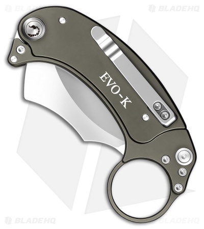 Exoskeleton Knives EVO-K Gravity Karambit Knife Gray Aluminum (2.5" Satin)