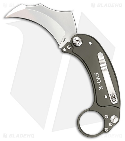 Exoskeleton Knives EVO-K Gravity Karambit Knife Gray Aluminum (2.5" Satin)