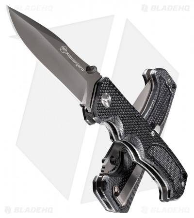 Kilimanjaro Annex Drop Point Folding Knife Black G-10 (3.375