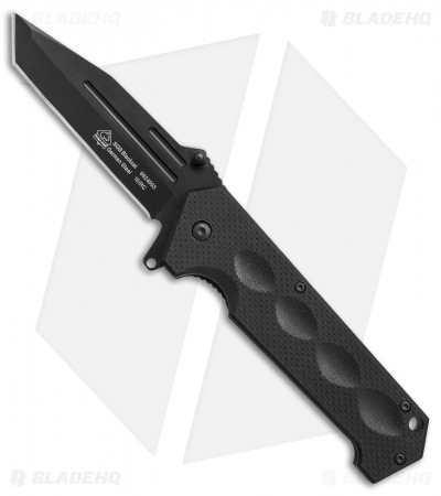 Puma SGB Blackcat 45 Tanto Spring Assisted Knife Black G-10 (3.375" Black)