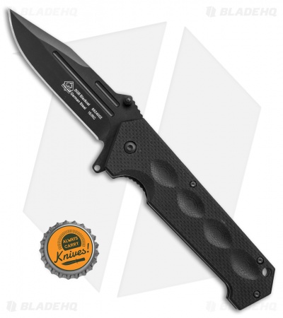 Puma SGB Blackcat 45 Spring Assisted Folding Knife Black G-10 (3.375" Black)