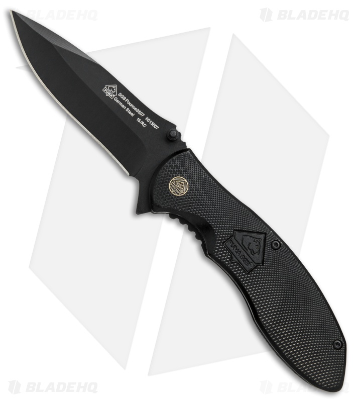 Puma SGB Pounce Spring Assisted Knife Black Aluminum (3.5" Black)