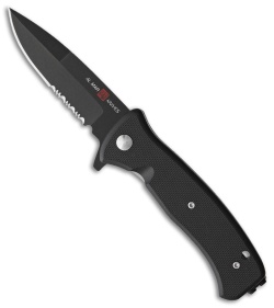 Al Mar Mini SERE 2020 Spring Assisted Knife Black G-10 (3" Black Serr)