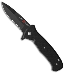 Al Mar SERE 2020 Spring Assisted Knife Black G-10 (3.6" Black Serr)