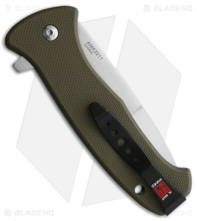 Al Mar SERE 2020 Spring Assisted Knife OD Green GFN (3.6" Satin Serr)