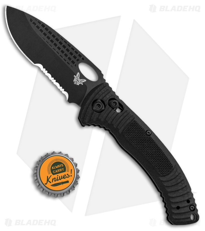 Benchmade Aileron AXIS Lock Knife Black G-10 (3.45" Black Serr) 737SBK