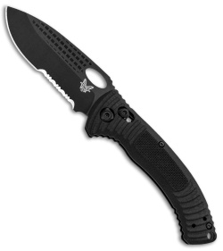 Benchmade Aileron AXIS Lock Knife Black G-10 (3.45" Black Serr) 737SBK