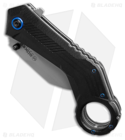 Boker Magnum Veloc Hawkbill Flipper Karambit Knife Black G-10 (2.6" Satin)
