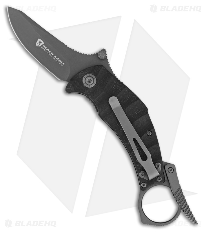Browning Black Label Vanquish Liner Lock Knife SNAG Black (2.75" Gray ) 320176BL