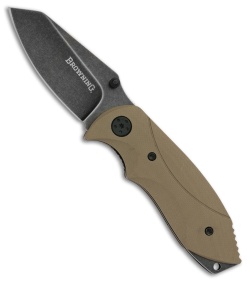 Browning Hysteria Liner Lock Knife Tan G-10 (2.625" Black Stonewash) 3220264