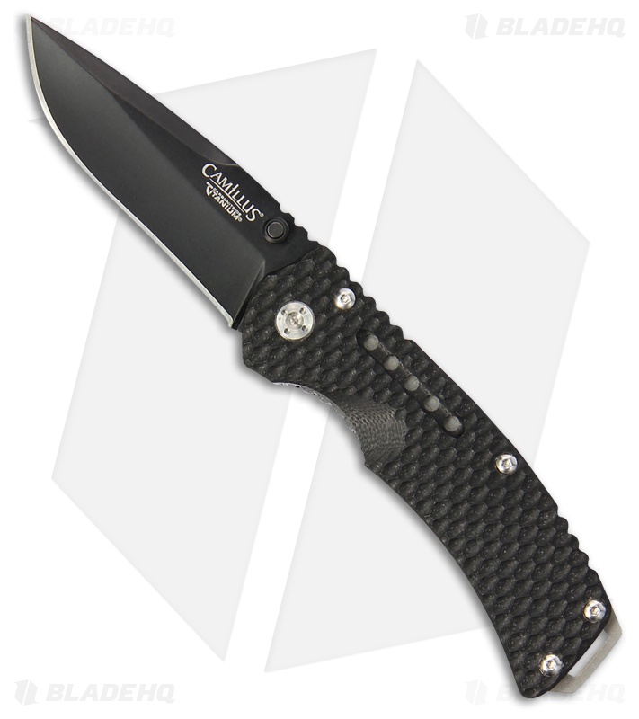 Camillus Vortex Liner Lock Knife Black G-10 (3.125" Black) 19205