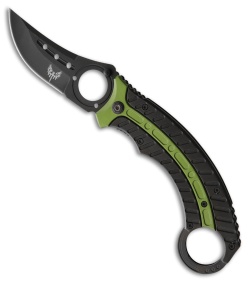 Combat Ready Stitch Liner Lock Knife Green/Black (3.5" Black)