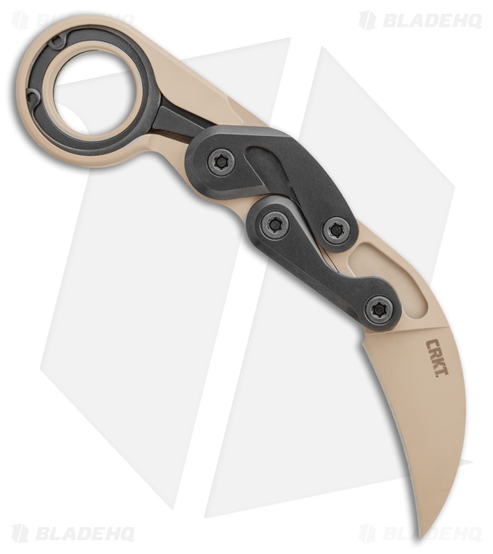 CRKT Provoke Kinematic Morphing Karambit Folding Knife (2.4" Desert Sand) 