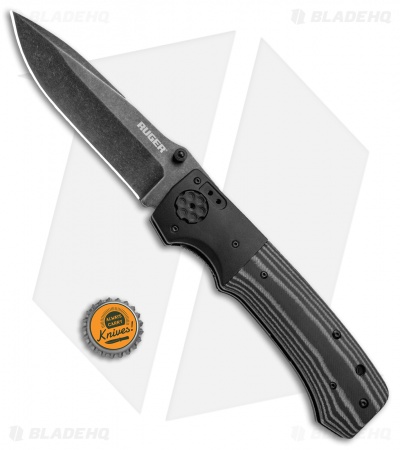 CRKT Ruger Knives All-Cylinders +P Liner Lock Knife G-10 (5" Black SW) R2003K