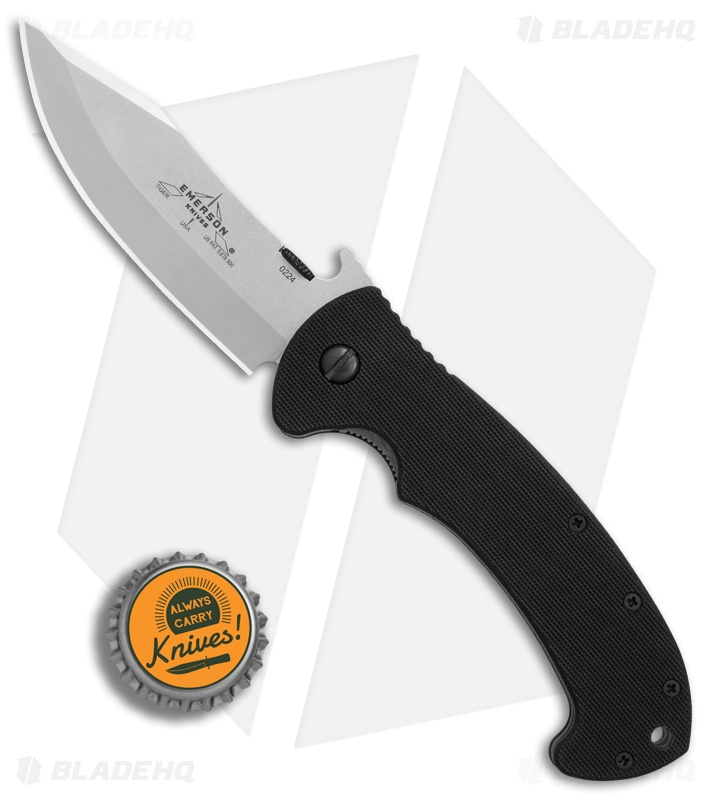 Emerson Tiger Liner Lock Knife Black G-10 (3.8" Stonewash)