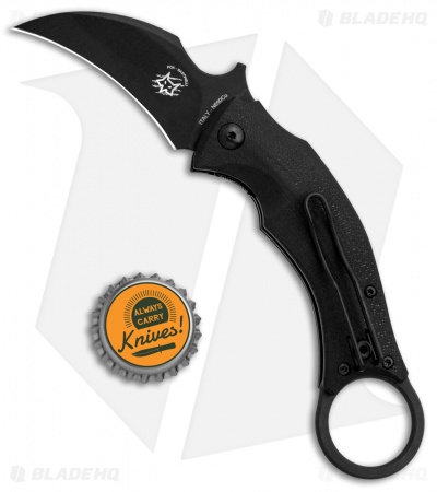 Fox Knives Bastinelli Black Bird Karambit Knife Black G-10 (2.5" Black) FX-591
