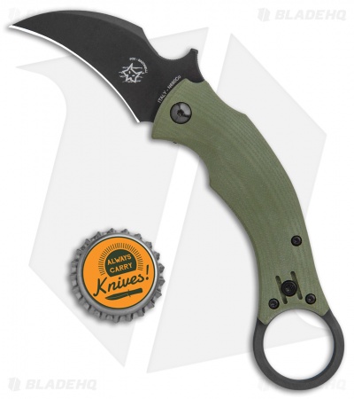 Fox Knives Bastinelli Black Bird Karambit Knife OD G-10 (2.5" Black) FX-591 OD