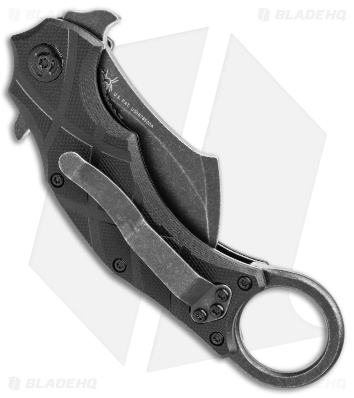 FoxEdge The Claw Karambit Folder Knife Black G-10 (2.4" Black SW)