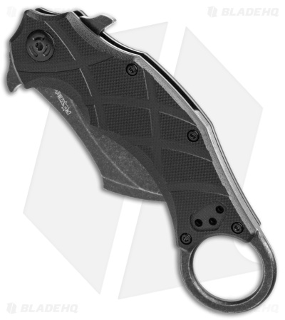 FoxEdge The Claw Karambit Folder Knife Black G-10 (2.4" Black SW)