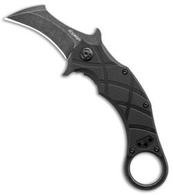 FoxEdge The Claw Karambit Folder Knife Black G-10 (2.4" Black SW)