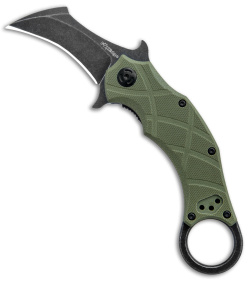 FoxEdge The Claw Karambit Folder Knife OD Green G-10 (2.4" Black SW)