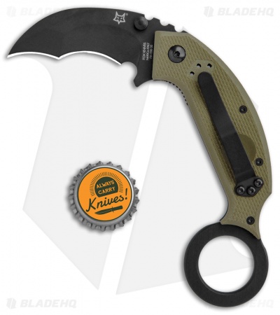 Fox Knives Derespina Folding Karambit Knife OD Green G-10 (2.55