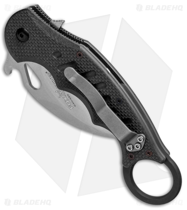 Fox Knives Karambit Folder Knife Black G-10 (3.1" Stonewash) 479 SW