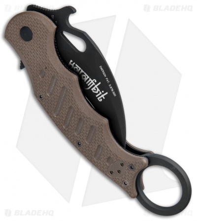 Fox Knives Karambit Folder Knife Dark Earth G-10 (3.1" Black) 479E