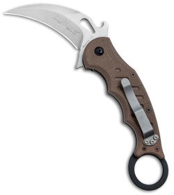Fox Knives Karambit Folder Knife Dark Earth G-10 (3.1&quot; Stonewash) 479E SW | 57481