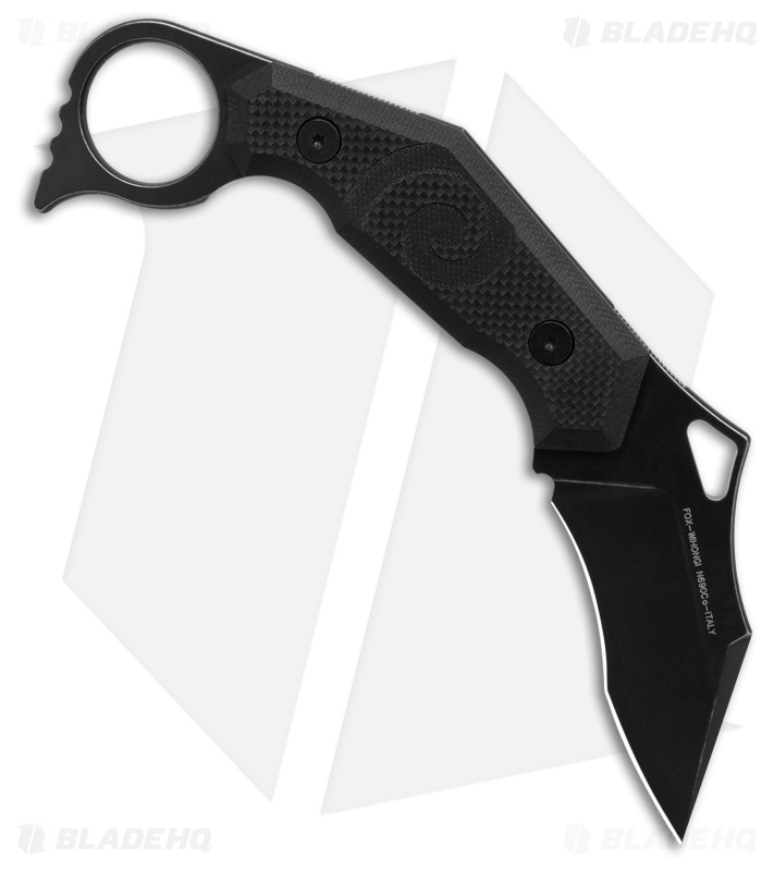 Fox Knives Moa Fixed Blade Knife Black G-10 (2.76" Black Stonewash) FX651