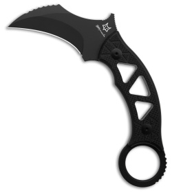 Fox Tribal K Karambit Fixed Blade Knife Black G-10 (3" Black) FX-803