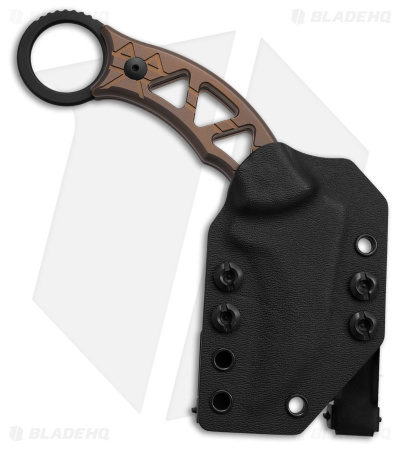 Fox Tribal K Karambit Fixed Blade Knife Bronze Titanium (3" Black PVD)