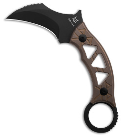 Fox Tribal K Karambit Fixed Blade Knife Bronze Titanium (3" Black PVD)