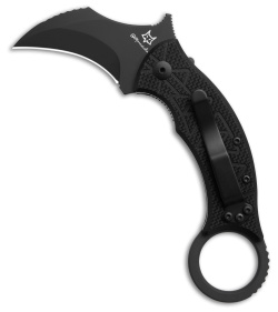 Fox Tribal K Karambit Liner Lock Knife CF/Black G-10 (3" Black N690Co)