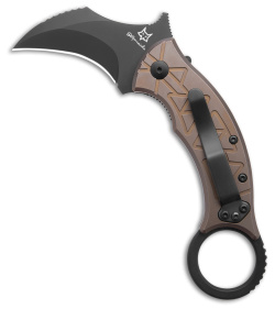 Fox Tribal K Karambit Liner Lock Knife Bronze Titanium (3" Black)