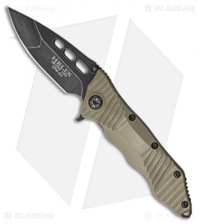 Guardian Tactical Helix Combat Folder Knife OD Green G-10 (3.75" Dark Stonewash)