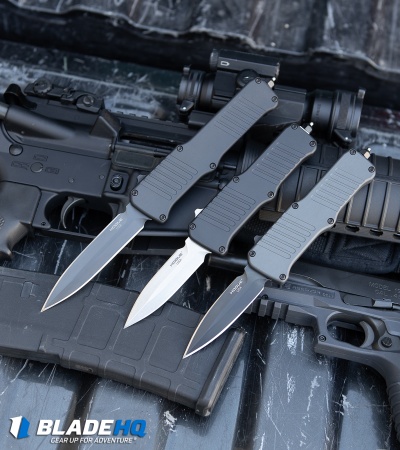 Hogue Mini Incursion D/E OTF Automatic Knife Black Aluminum (3" Tumble) 54070
