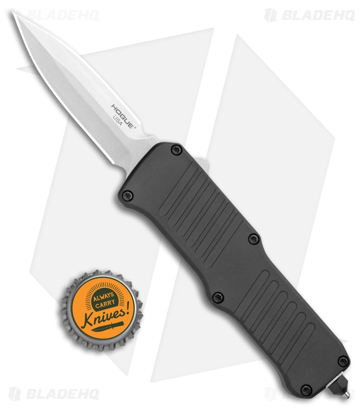 Hogue Mini Incursion D/E OTF Automatic Knife Black Aluminum (3" Tumble) 54070