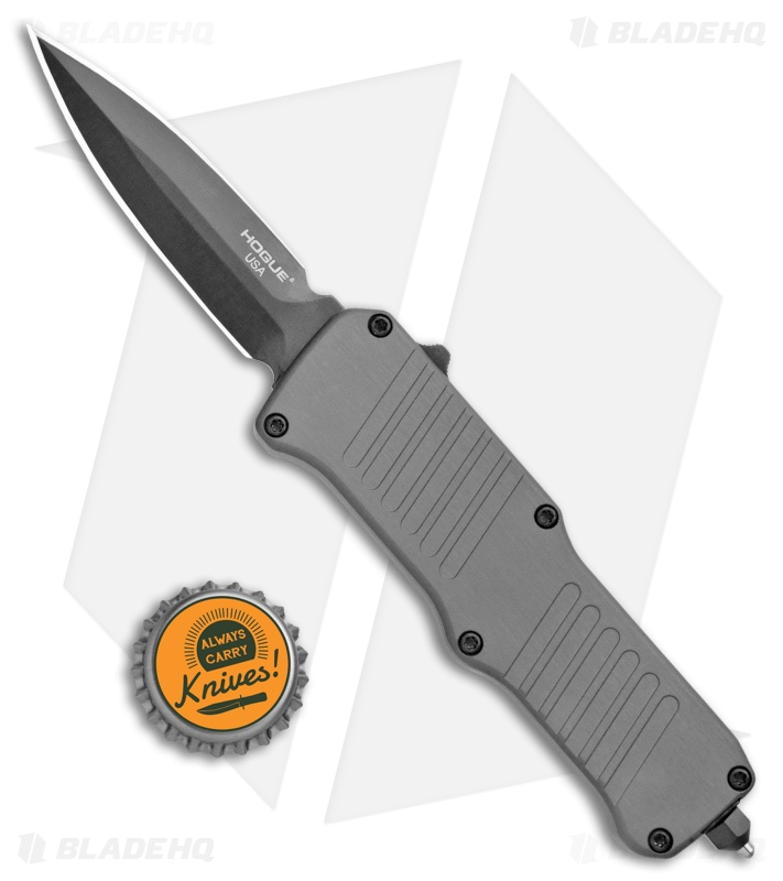 Hogue Mini Incursion D/E OTF Automatic Knife Gray Aluminum (3" Black) 54072