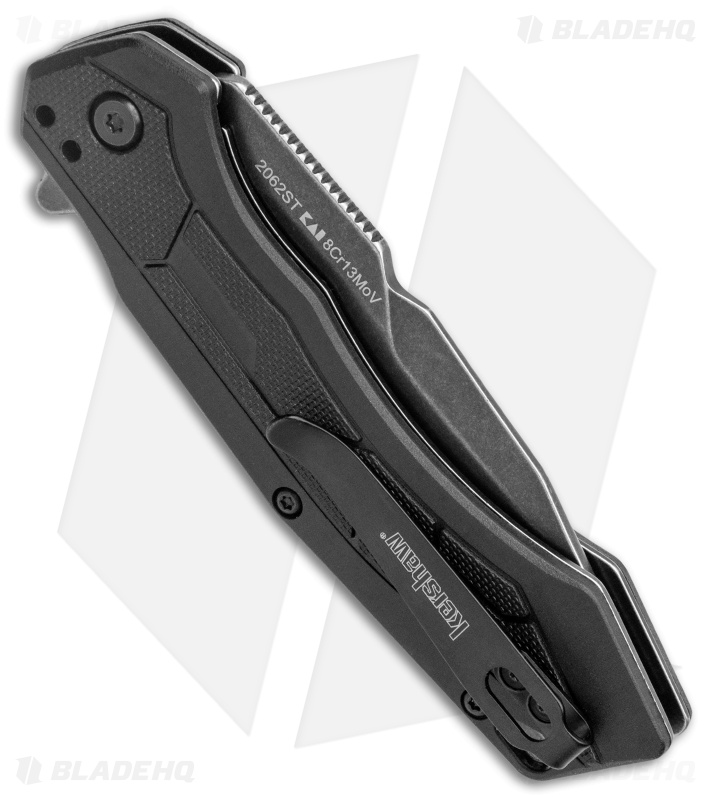 Kershaw Analyst Tanto Assisted Opening Knife Black FRN (3.25" BlackWash Serr) 