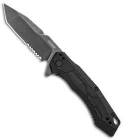 Kershaw Analyst Tanto Assisted Opening Knife Black FRN (3.25&quot; BlackWash Serr)  | 131691