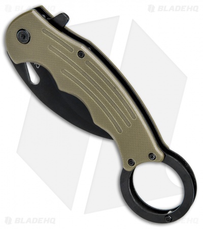 Mantis Karambit Spring Assisted Knife Tan G-10 (2.75" Black)