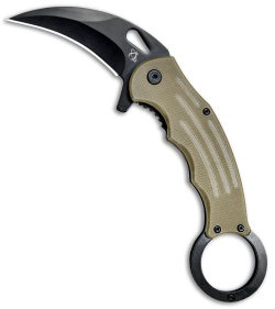 Mantis Karambit Spring Assisted Knife Tan G-10 (2.75" Black)