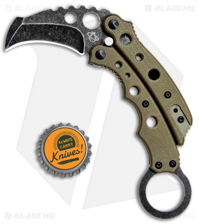 Mantis Vuja De Balisong Karambit Crossover Knife Desert Tan G-10 (2" Black SW)