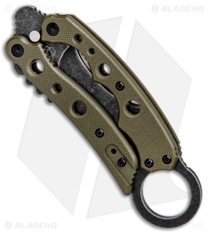 Mantis Vuja De Balisong Karambit Crossover Knife Desert Tan G-10 (2" Black SW)