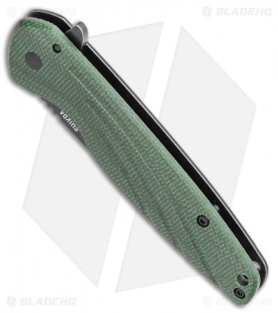 Ontario Knife Company Shikra Frame Lock Knife Green Micarta (3.25" Black SW)