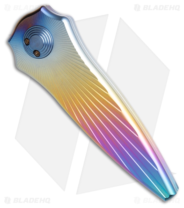 Paragon Warlock Folding Knife Rainbow Titanium Starburst (3.9" Stonewash)