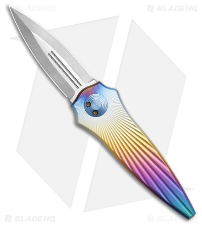 Paragon Warlock Folding Knife Rainbow Titanium Starburst (3.9" Stonewash)