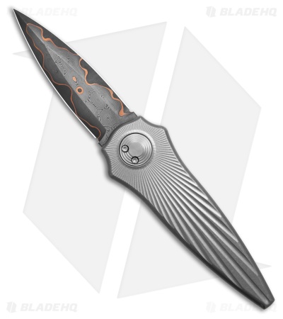 Paragon Warlock Folding Knife Star Burst Ti (3.9" Baker Forge Raindrop Dam)