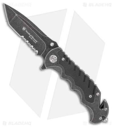 Smith & Wesson Border Guard Tanto Folding Knife (4.5" Black Serr) SWBG10S